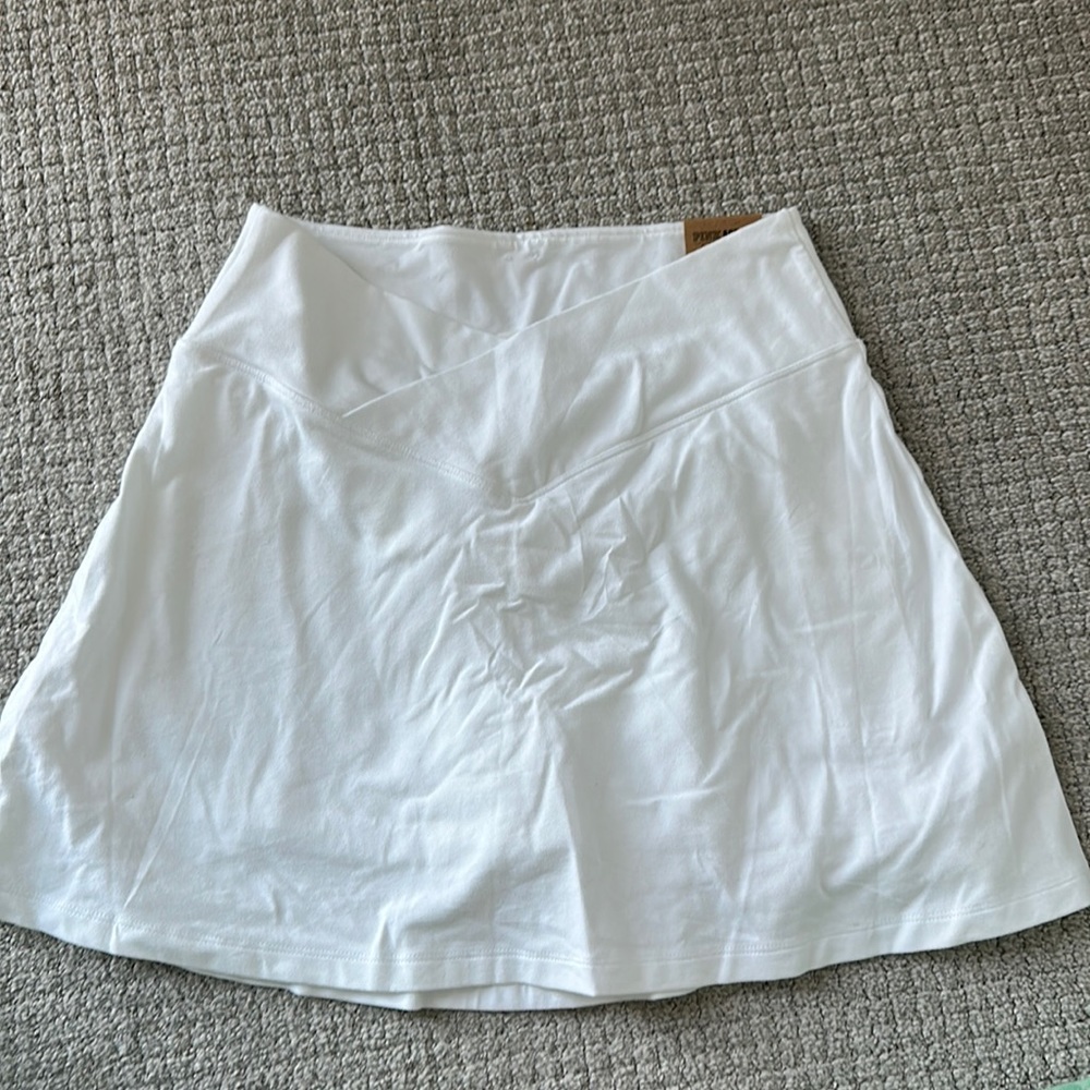 PINK COTTON SKORT (WHITE)